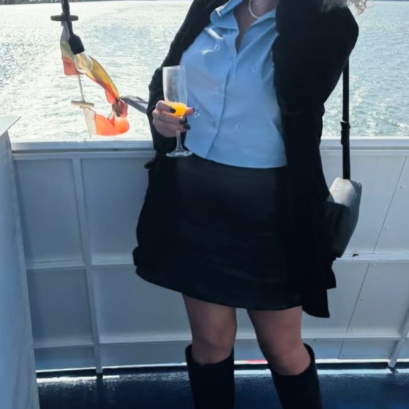 Anthro Black Leather Skirt - Picture 8 of 8